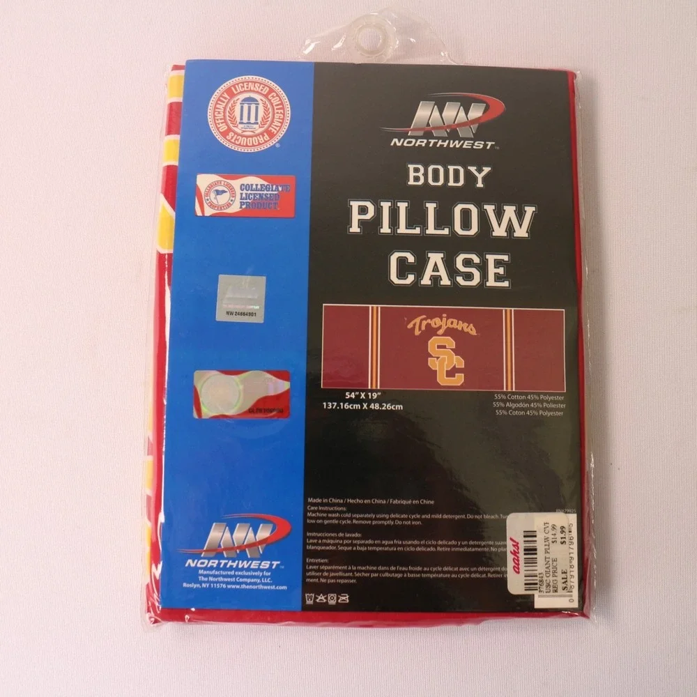 Lot of 2 - Northwest USC Trojans Body Pillow Case New Cotton NCAA Football